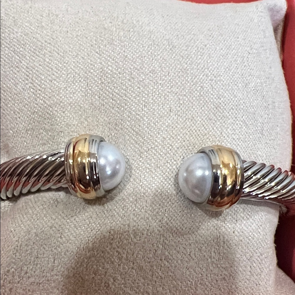 House of Harlow 1960 | Two-Tone Rope Bracelet w/Faux Pearl Accents - Picture 4 of 10